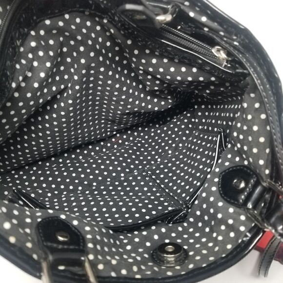 Beautiful three piece nylon LULU BY LILU GUINNESS TOTE BAG. PURPLE PINK. - Picture 11 of 16